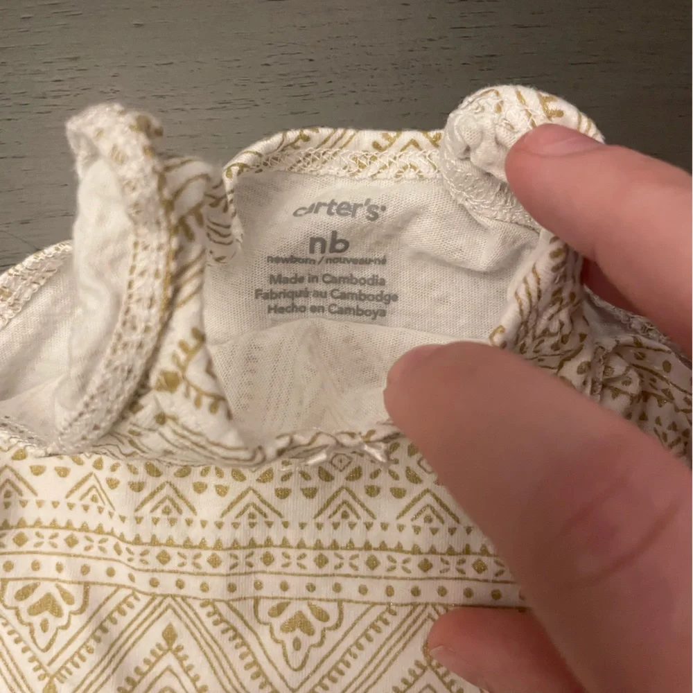 Carter’s Newborn Baby Girl Pink, Black and Tan Onsies Outfits Bundle NWOT - Picture 12 of 14